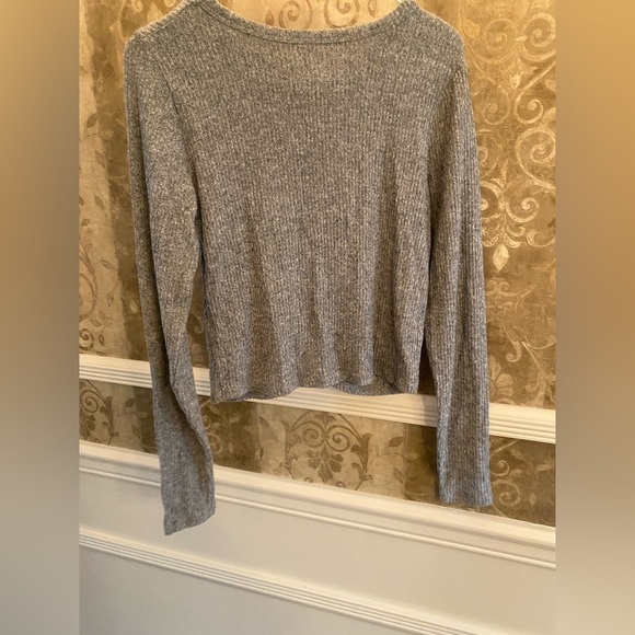 Hollister Heather Gray Ribbed Sweater - Picture 5 of 5